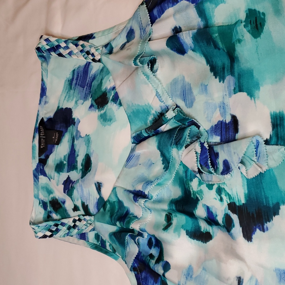 White House Black Market Blue and Green Women's Top Size S - Picture 8 of 11